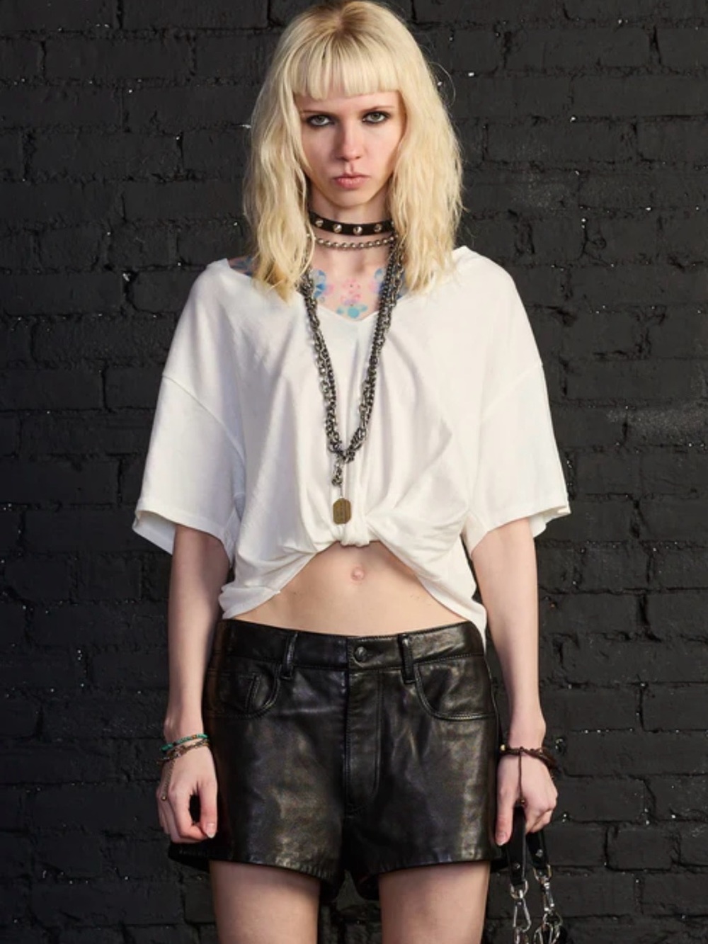 R13 Twisted Front T Tee Size medium